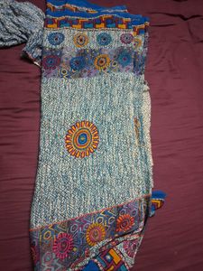 Blue Printed saree