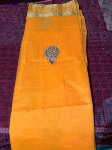 The Most Beautiful Orange Cotton Silk Saree