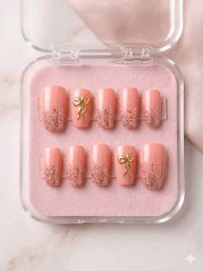 Press-On Nails with Bow Accent