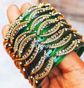 Green Beaded Bangles Set