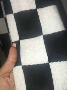 Black and white checkered cardigan