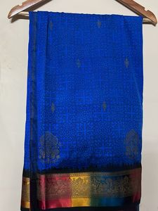 Vibrant Royal Blue Saree(with blouse)