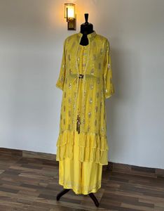 Yellow Kurta Set &amp; Jacket