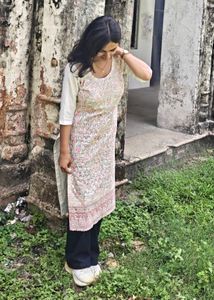 cotton embroided sequence kuti