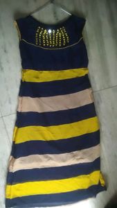 Fancy Kurti dark blue &amp; yellow colour kurti