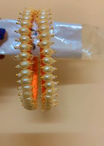 2 Silk Thread Bangles With Beads New