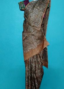 kalamkari Brown saree