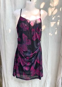 231110. Chic Butterfly Print Mini Dress