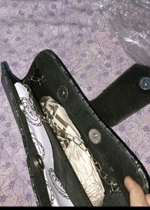 stylish metallic clutch bag