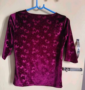 Velvet Floral Print Top