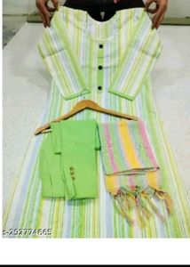 Striped Kurta Set with Dupatta