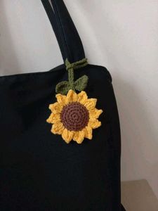 Crochet Sunflower bag charm
