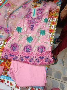 Baby Pink Beautiful Suit- Stitched,3 Pieces