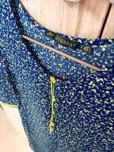 Blue Floral Print Kurta