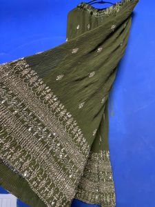 Green Sequined Kurta with pilazo dupatta