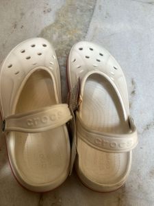 Cream Crocs Clogs