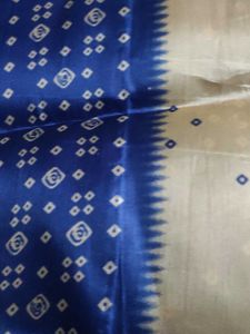 Elegant Blue &amp; White Saree