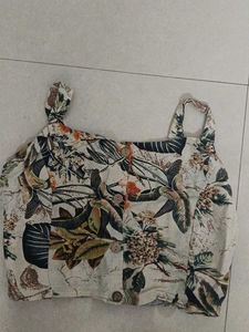 Tropical Print Crop Top