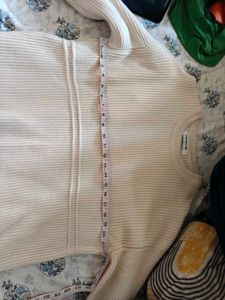 imported thick Cream Knit Sweater
