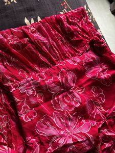 Vibrant Floral Print Saree with Sequins