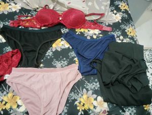 Lace Bra &amp; Panty Set and duppata with short dress