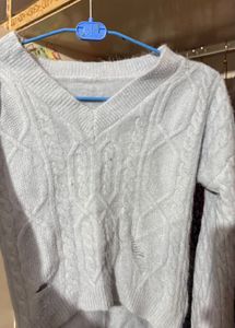 V neck powder blue Sweater