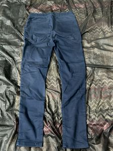 Navy Blue Slim Fit Pants