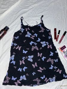 Butterfly Print Black Cami Top
