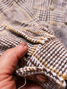 Women Oversized Check-pattern Wool Shirt