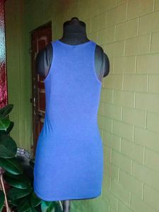 H&amp;M Blue Fitted Tank Dress/Camisoles