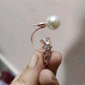 Pearl &amp; Crystal Flower Earrings
