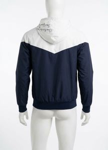 Men's White &amp; Navy Windbreaker Jacket