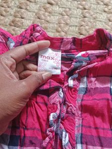Cute Pink Plaid Tunic Top