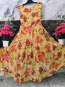 Beautiful Floral Print Anarkali Gown