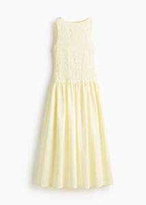 H&amp;M Smocked Waist Midi Dress