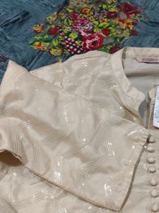 Cream Sequined Kurta