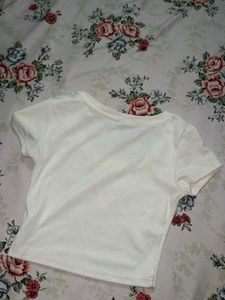 Ribbed Cream Cropped Top
