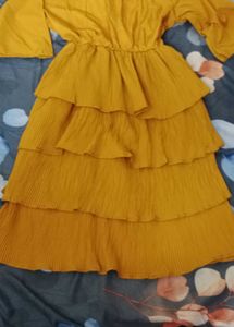 Mustard Yellow Tiered Dress
