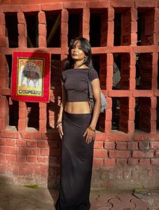 y2k maxi skirt with slit