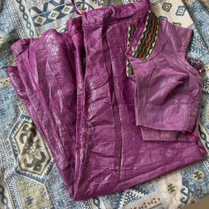 Beautiful Purple Embroidered Saree