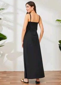 Black Maxi Dress with White Trim