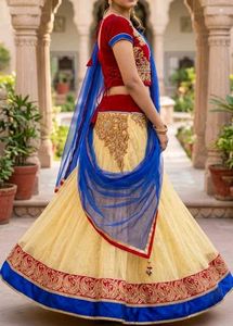 Designer Velvet Embelished Lehenga Choli Set