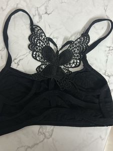 Black Lace Butterfly Sports Bra