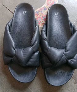 H&amp;M black Bow Ladies Mules Sliders(40)
