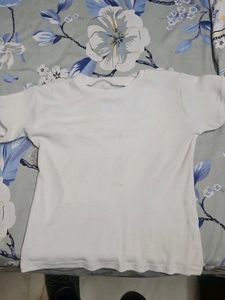 Basic White Ribbed T-Shirt