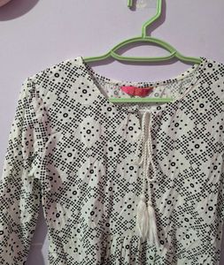 Pink Animalia White &amp; Black Print Top
