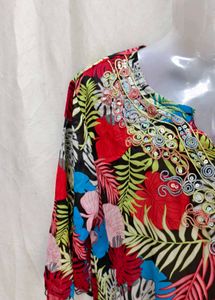 Vibrant Tropical Print Tunic