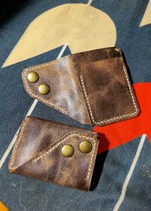 Handmade Leather Card Holder Wallet Set