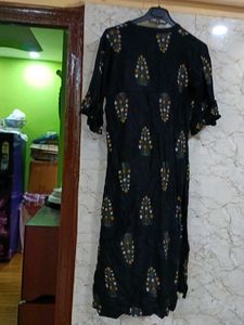 Stylish Black Kurta with Print