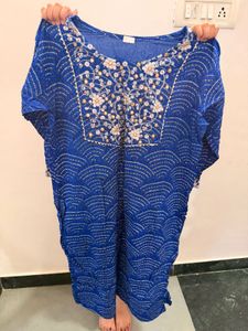 Vibrant Blue Bandhani Print Kurta